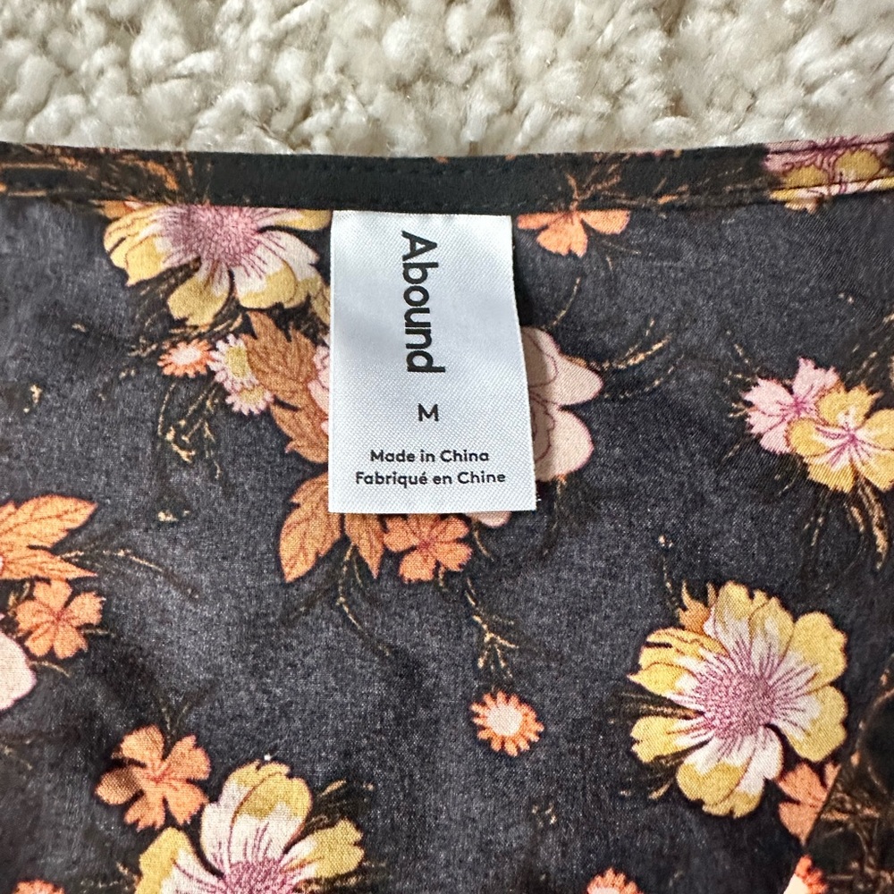 Beautiful vintage indie Abound party cocktail puffy sleeve floral fall d… - Picture 3 of 3